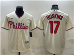 Philadelphia Phillies #17 Rhys Hoskins Cream Jersey