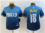 Philadelphia Phillies #18 Johan Rojas Youth Blue 2024 City Connect Limited Jersey