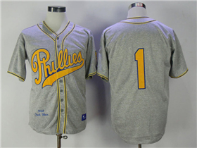 Philadelphia Phillies #1 Chuck Klein 1938 Throwback Gray Jersey