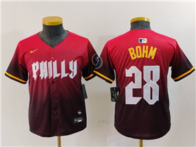 Philadelphia Phillies #28 Alec Bohm Youth Red 2024 City Connect Limited Jersey