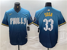 Philadelphia Phillies #33 Edmundo Sosa Blue 2024 City Connect Limited Jersey