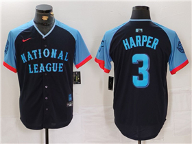 National League #3 Bryce Harper Navy 2024 MLB All-Star Game Limited Jersey