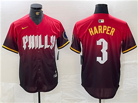 Philadelphia Phillies #3 Bryce Harper Red 2024 City Connect Limited Jersey