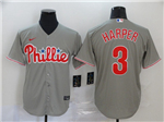 Philadelphia Phillies #3 Bryce Harper Gray Jersey