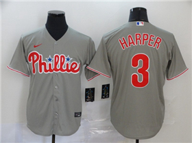 Philadelphia Phillies #3 Bryce Harper Gray Jersey