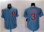 Philadelphia Phillies #3 Bryce Harper Light Blue Jersey