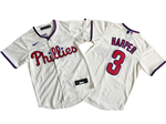 Philadelphia Phillies #3 Bryce Harper Youth Cream Jersey