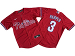 Philadelphia Phillies #3 Bryce Harper Youth Red Jersey