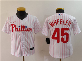 Philadelphia Phillies #45 Zack Wheeler Youth White Limited Jersey