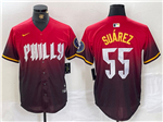 Philadelphia Phillies #55 Ranger Suarez Red 2024 City Connect Limited Jersey