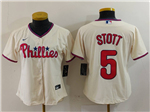 Philadelphia Phillies #5 Bryson Stott Women's Cream Jersey