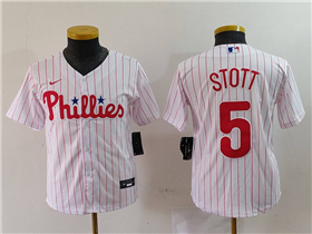 Philadelphia Phillies #5 Bryson Stott  Youth White Limited Jersey