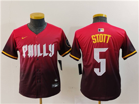 Philadelphia Phillies #5 Bryson Stott Youth Red 2024 City Connect Limited Jersey