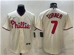 Philadelphia Phillies #7 Trea Turner Cream Jersey