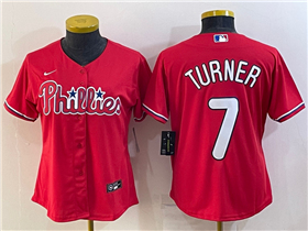 Philadelphia Phillies #7 Trea Turner Women's Red Jersey