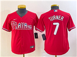 Philadelphia Phillies #7 Trea Turner Youth Red Jersey