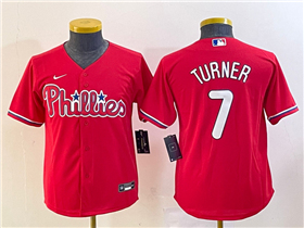 Philadelphia Phillies #7 Trea Turner Youth Red Jersey