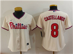 Philadelphia Phillies #8 Nick Castellanos Women's Cream Limited Jersey