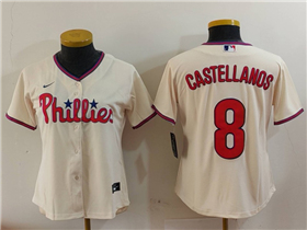 Philadelphia Phillies #8 Nick Castellanos Women's Cream Limited Jersey