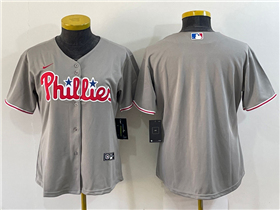 Philadelphia Phillies Women's Gray Cool Base Team Jersey