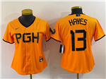 Pittsburgh Pirates #13 Ke'Bryan Hayes Women's Gold 2023 City Connect Jersey