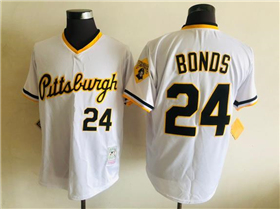 Pittsburgh Pirates #24 Barry Bonds 1992 Throwback White Pullover Jersey