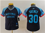 National League #30 Paul Skenes Youth Navy 2024 MLB All-Star Game Limited Jersey