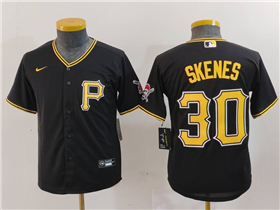 Pittsburgh Pirates #30 Paul Skenes Youth Black Limited Jersey