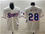 Texas Rangers #28 Jonah Heim White Cool Base Jersey