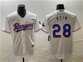 Texas Rangers #28 Jonah Heim White Cool Base Jersey