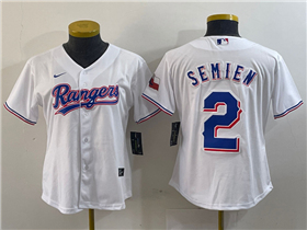 Texas Rangers #2 Marcus Semien Women's White Cool Base Jersey