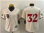 Texas Rangers #32 Evan Carter Women's Cream 2023 City Connect Jersey