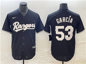 Texas Rangers #53 Adolis Garcia Black Cool Base Jersey