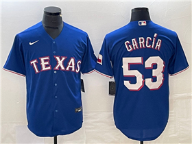 Texas Rangers #53 Adolis Garcia Royal Cool Base Jersey