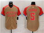 American League #5 Corey Seager Cream 2024 MLB All-Star Game Limited Jersey