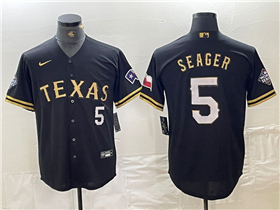 Texas Rangers #5 Corey Seager Black Gold Fashion Jersey