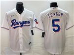 Texas Rangers #5 Corey Seager White Cool Base Jersey