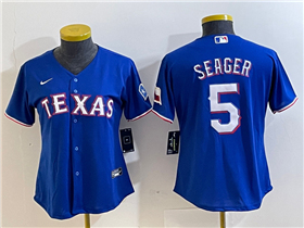 Texas Rangers #5 Corey Seager Women's Royal Blue Cool Base Jersey