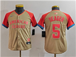 American League #5 Corey Seager Youth Cream 2024 MLB All-Star Game Limited Jersey