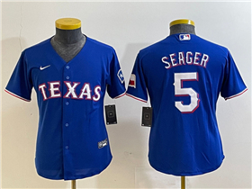 Texas Rangers #5 Corey Seager Youth Royal Blue Cool Base Jersey