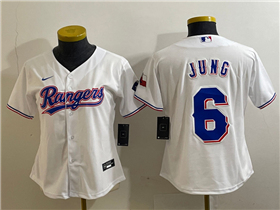 Texas Rangers #6 Josh Jung Women's White Cool Base Jersey