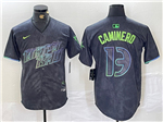 Tampa Bay Rays #13 Junior Caminero Charcoal 2024 City Connect Limited Jersey
