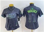 Tampa Bay Rays #17 Isaac Paredes Women's Charcoal 2024 City Connect Limited Jersey