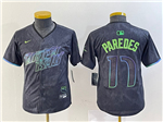 Tampa Bay Rays #17 Isaac Paredes Youth Charcoal 2024 City Connect Limited Jersey