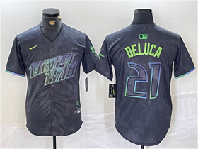 Tampa Bay Rays #21 Jonny DeLuca Charcoal 2024 City Connect Limited Jersey