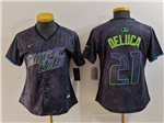 Tampa Bay Rays #21 Jonny DeLuca Women's Charcoal 2024 City Connect Limited Jersey