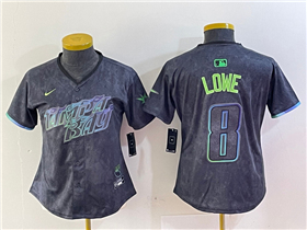 Tampa Bay Rays #8 Brandon Lowe Women's Charcoal 2024 City Connect Limited Jersey