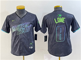 Tampa Bay Rays #8 Brandon Lowe Youth Charcoal 2024 City Connect Limited Jersey