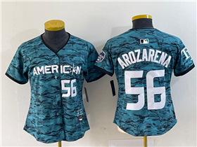 American League Tampa Bay Rays #56 Randy Arozarena Women's Teal 2023 MLB All-Star Game Jersey