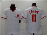 Cincinnati Reds #11 Barry Larkin White Cooperstown Collection Cool Base Jersey